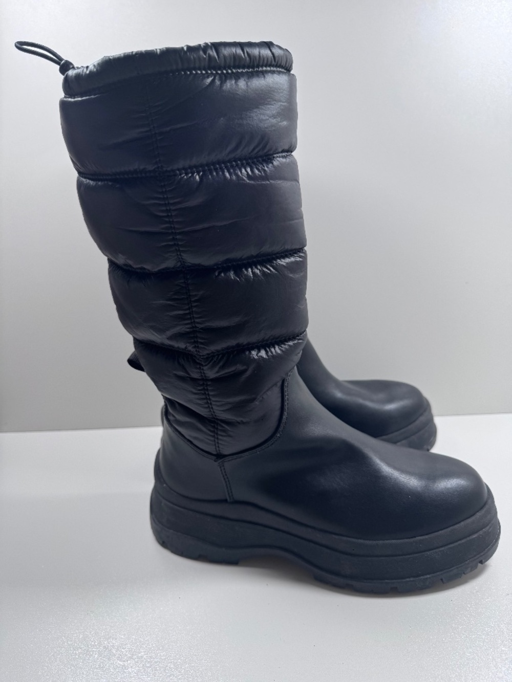 Noize Aya Puffer Snow Boots Women's 7 37 Quilted Vegan Platform Lug Sole Black